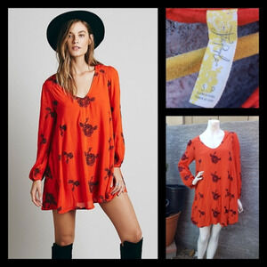 FREE PEOPLE Embroidered Austin Mini‎ Dress
